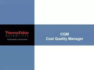 CQM Coal Quality Manager