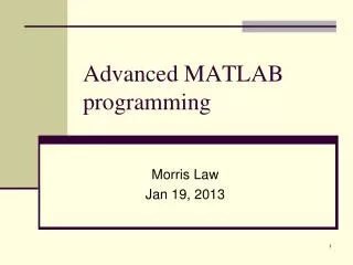 Advanced MATLAB programming