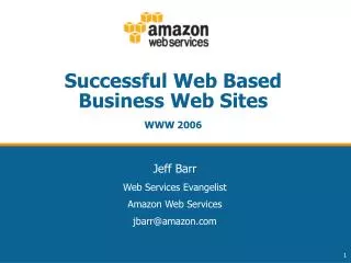 Successful Web Based Business Web Sites WWW 2006
