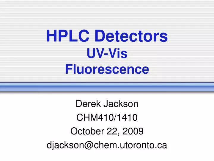 hplc detectors uv vis fluorescence