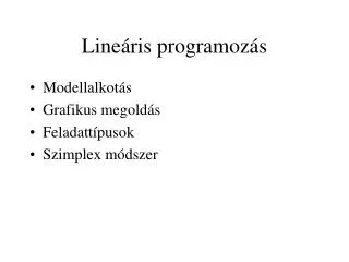 Lineáris programozás