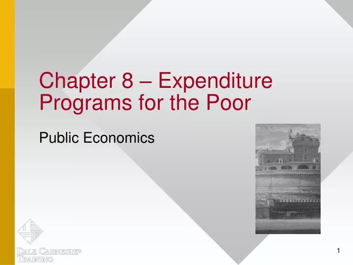 chapter 8 expenditure programs for the poor