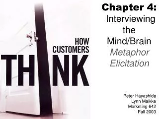 Chapter 4: Interviewing the Mind/Brain Metaphor Elicitation