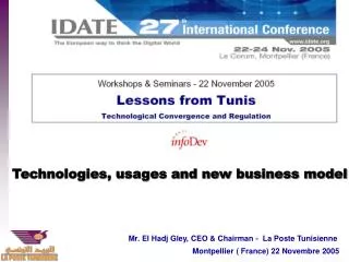 Technologies, usages and new business model
