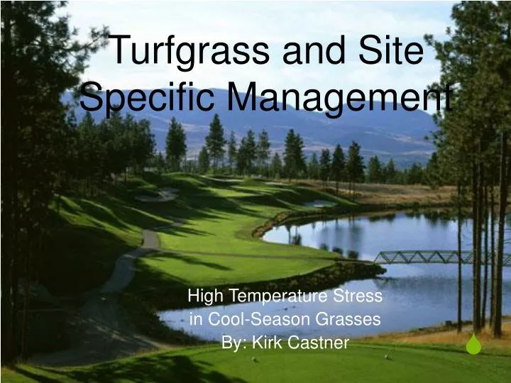turfgrass and site specific management