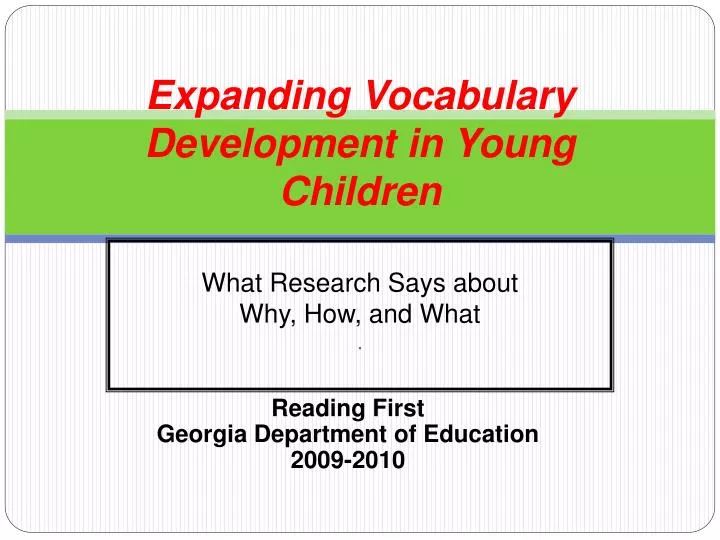 expanding vocabulary development in young children