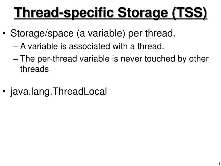 thread specific storage tss