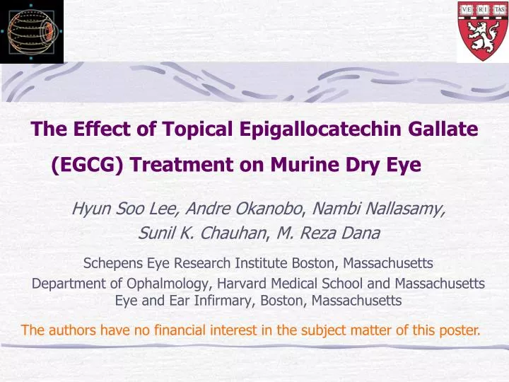 the effect of topical epigallocatechin gallate egcg treatment on murine dry eye