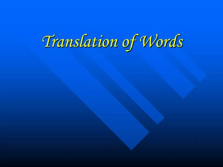 translation of words