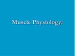 Muscle Physiology: - slide 1