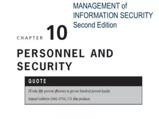 MANAGEMENT of INFORMATION SECURITY Second Edition