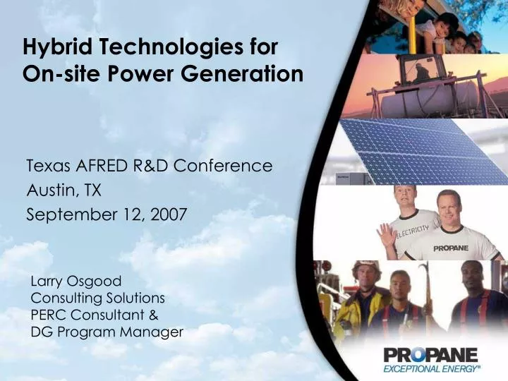 hybrid technologies for on site power generation