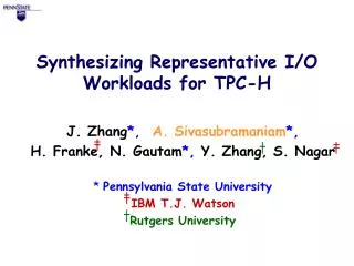 Synthesizing Representative I/O Workloads for TPC-H