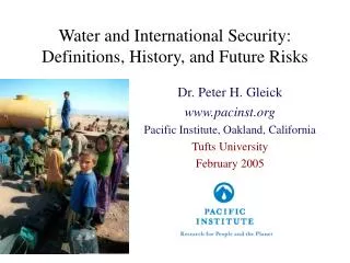 Water and International Security: Definitions, History, and Future Risks