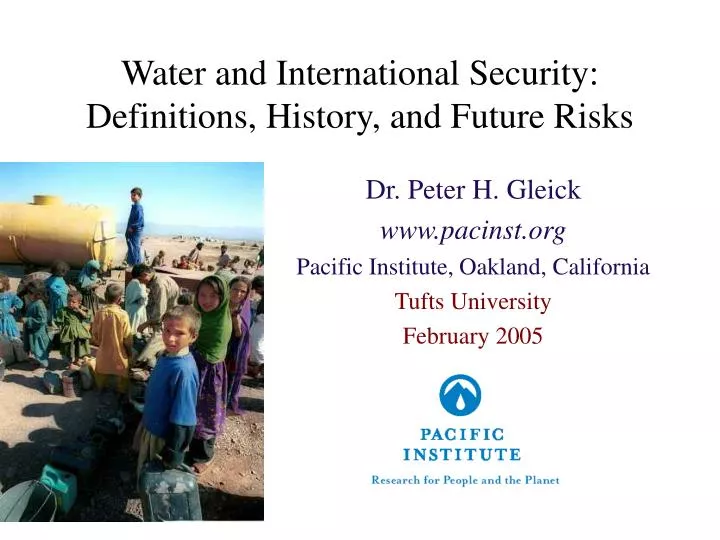 water and international security definitions history and future risks
