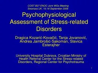 Psychophysiological Assessment of Stress-related Disorders