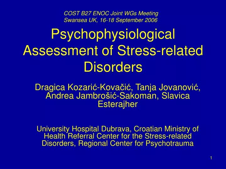 psychophysiological assessment of stress related disorders