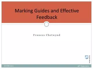 Marking Guides and Effective Feedback
