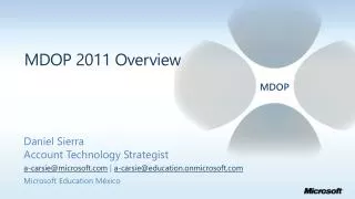 MDOP 2011 Overview