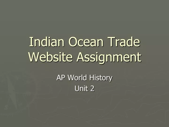 indian ocean trade website assignment