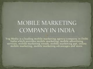 Mobile Marketing company in india