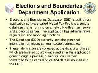 Elections and Boundaries Department Application