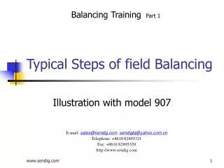 Typical Steps of field Balancing