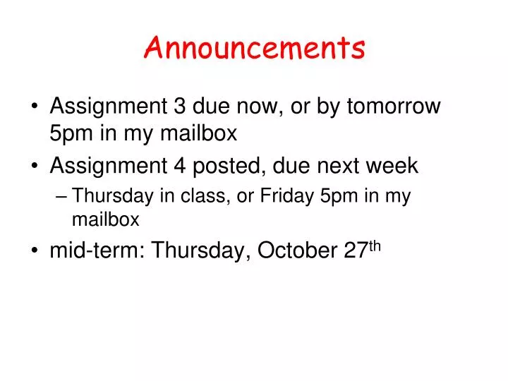 announcements