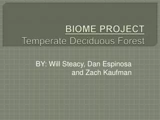 BIOME PROJECT Temperate Deciduous Forest