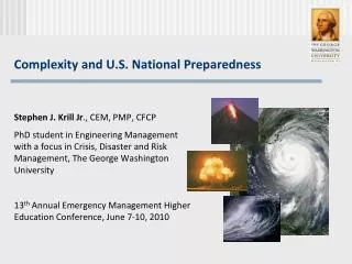 Complexity and U.S. National Preparedness