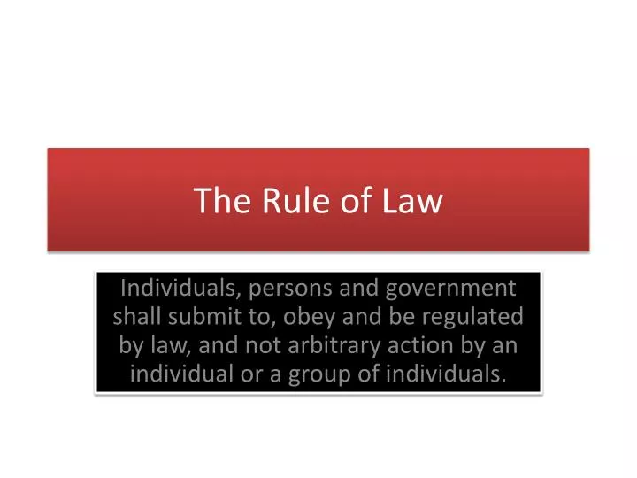 the rule of law