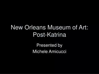 New Orleans Museum of Art: Post-Katrina