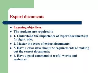 Export documents
