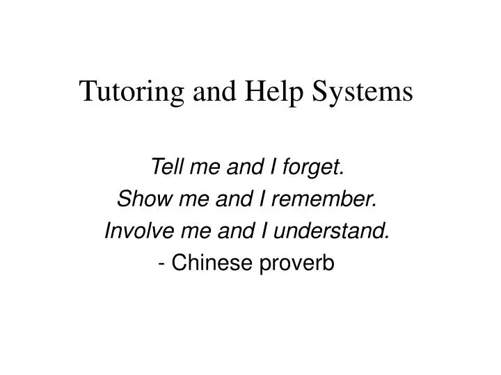 tutoring and help systems