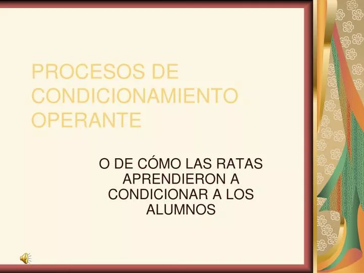 procesos de condicionamiento operante