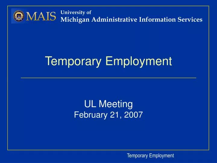 temporary employment
