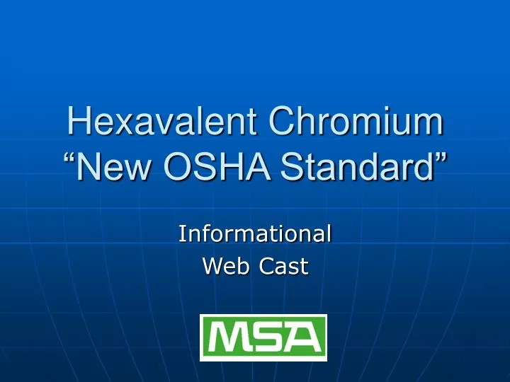hexavalent chromium new osha standard