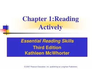 Chapter 1:Reading Actively