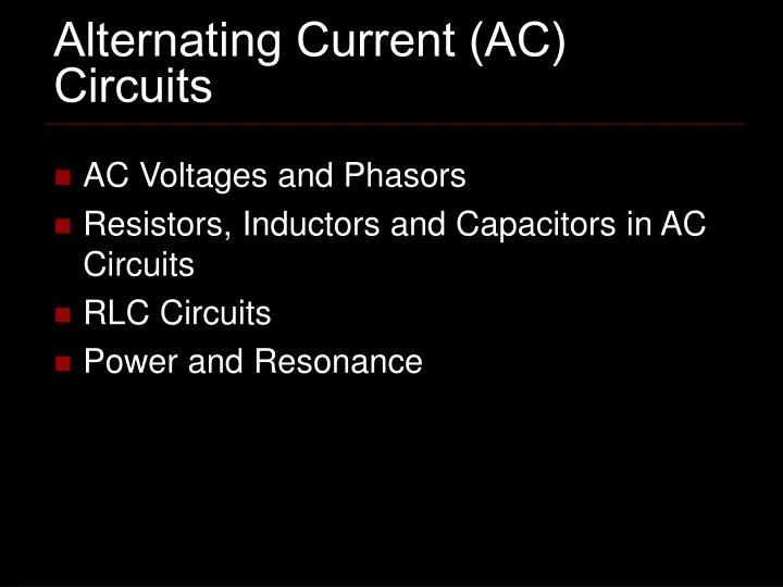 alternating current ac circuits