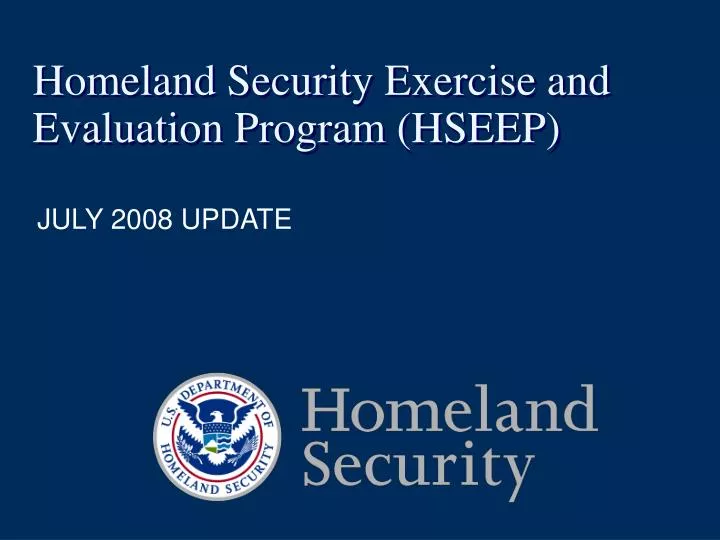 homeland security exercise and evaluation program hseep
