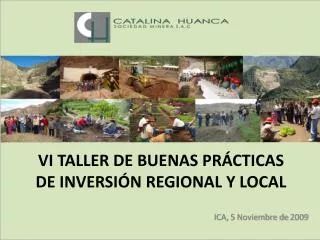VI TALLER DE BUENAS PRÁCTICAS DE INVERSIÓN REGIONAL Y LOCAL