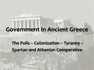 Government in Ancient Greece