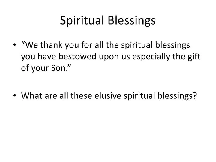 spiritual blessings
