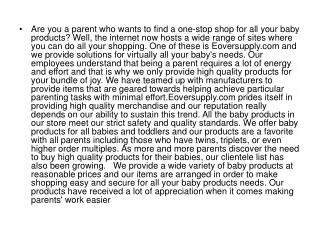 a one-stop shop for all your baby products