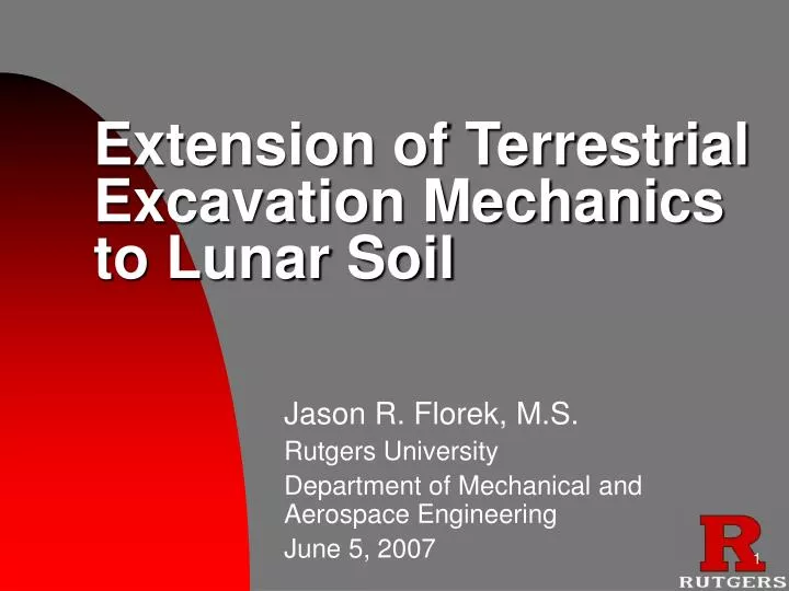 extension of terrestrial excavation mechanics to lunar soil