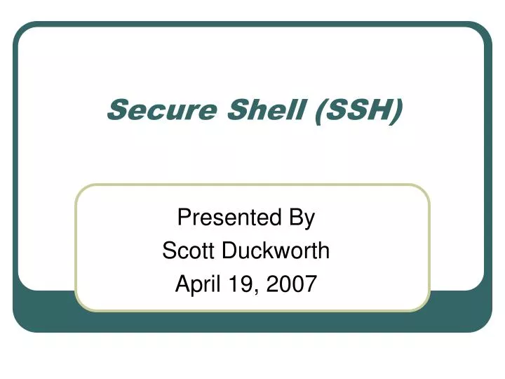 secure shell ssh