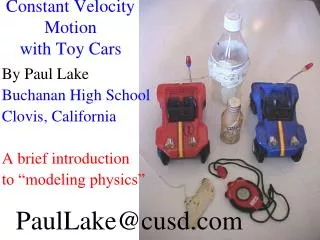 Constant Velocity Motion with Toy Cars