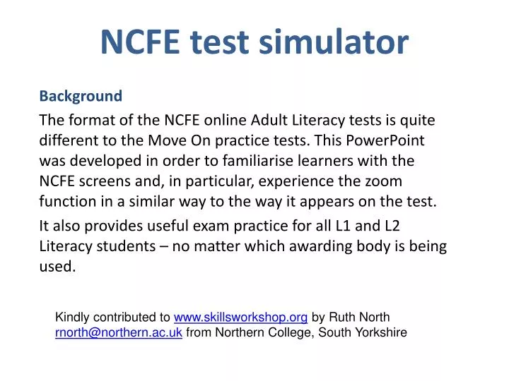 ncfe test simulator