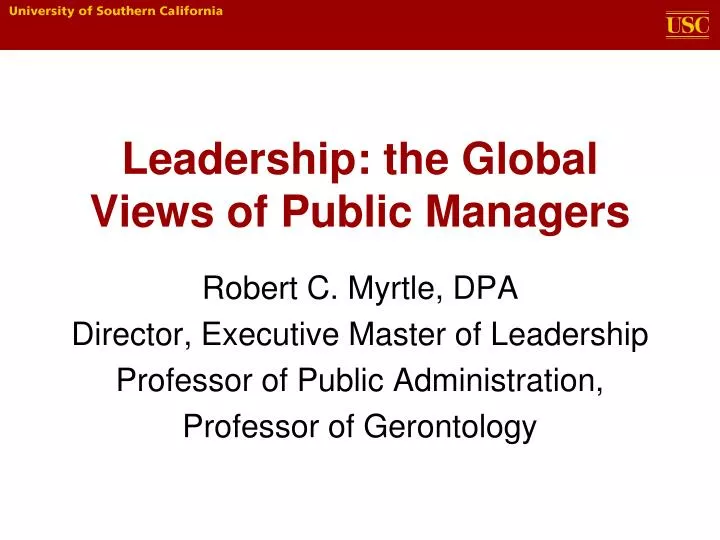 leadership the global views of public managers
