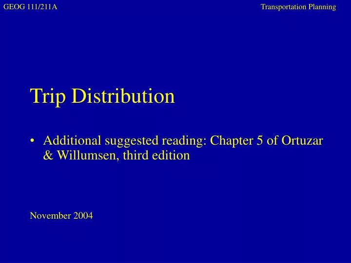trip distribution